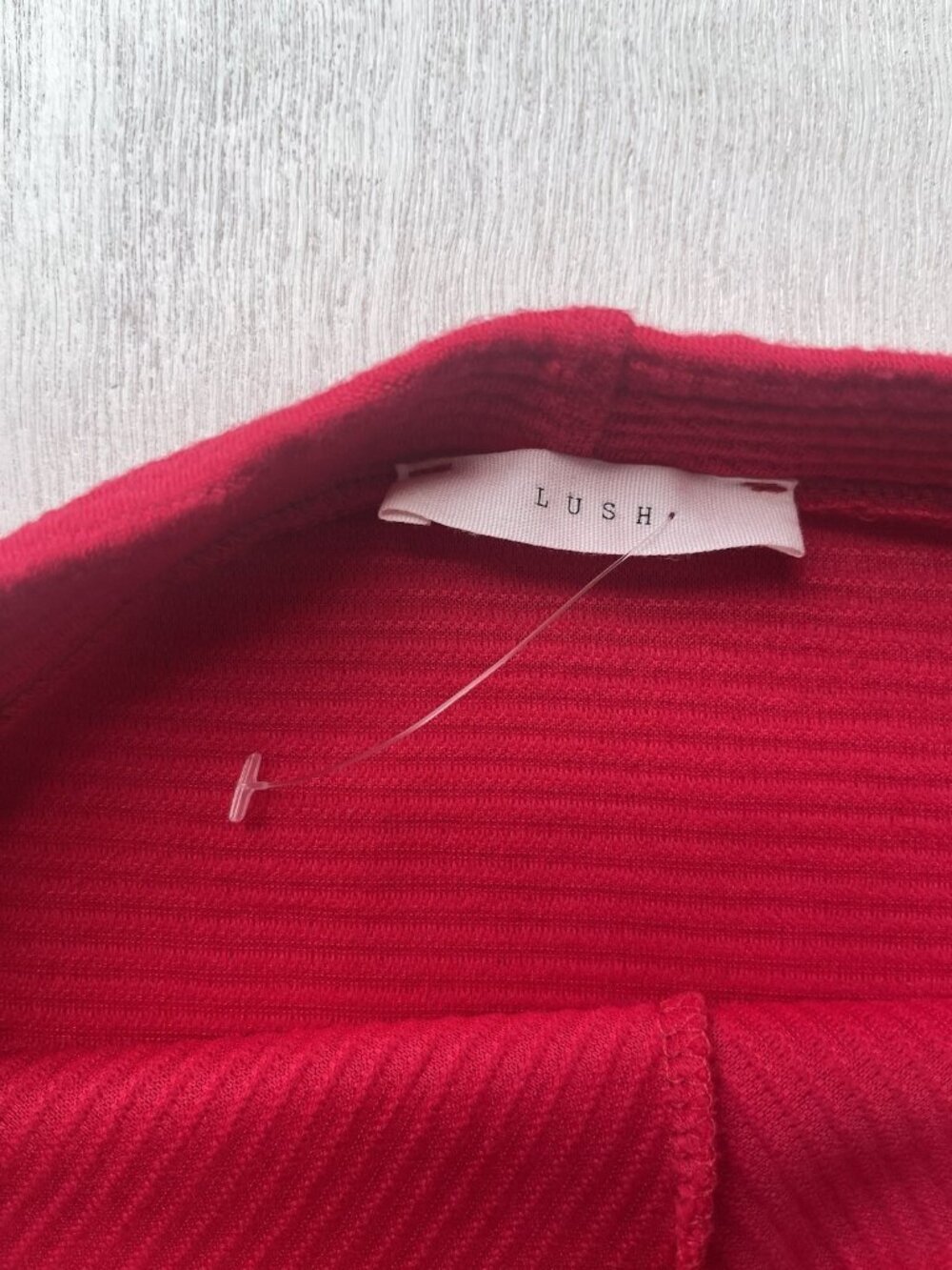 Lush Women’s Red Knit Ribbed Mini Skirt Size S NWT Stretchy Pull-On Waist - Picture 3 of 10